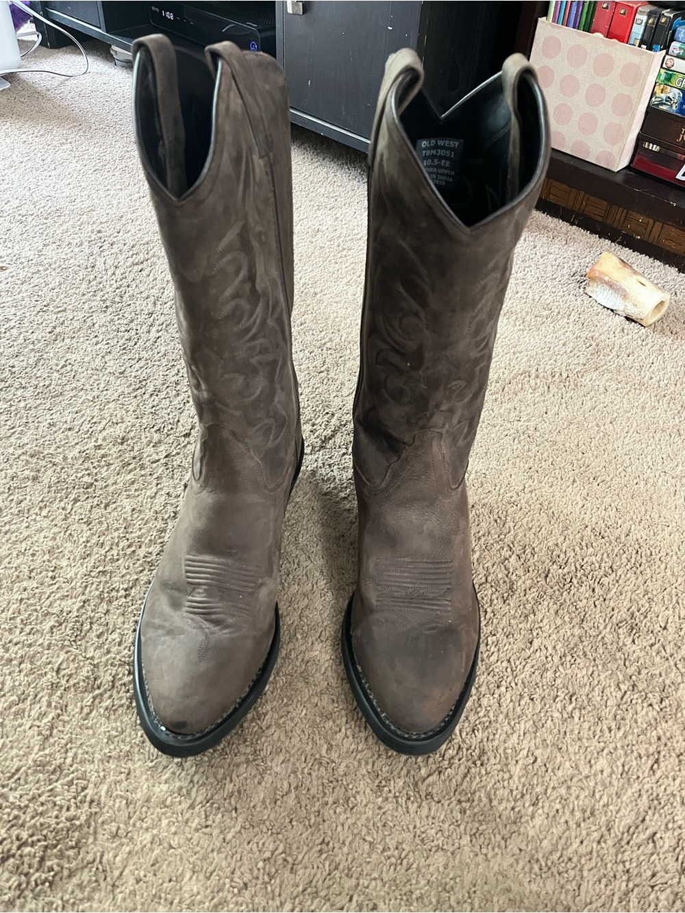 Leather Embroidered Cowboy Boots Men’s 10.5
